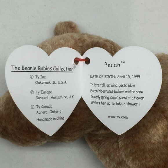 Ty Beanie Baby Pecan Bear Plush Stuffed Animal Retired W Tag April 15 1999 - Picture 6 of 10